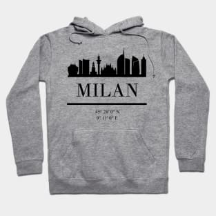 MILAN ITALY BLACK SILHOUETTE SKYLINE ART Hoodie